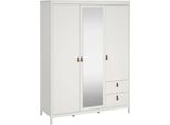 Dmora Guardaroba 3 Ante Rufina 58.4X150 Cm Bianco, Appendiabiti 3 Ante
