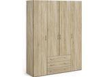 Dmora Guardaroba Grande Amoruccio 49.5X200.4H Cm Marrone Quercia, Appendiabiti 4 Ante