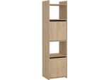 Dmora Libreria Julien 34.2X40X154.7H Cm Marrone, 2 Ante 3 Ripiani