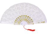 Bristol Novelty - Ventaglio, Pizzo BN714 (Taglia Unica) (Bianco)