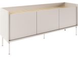 Selsey Tovi - Mobile Tv A 3 Ante, 140 Cm, Grigio Cashmere / Legno Di Quercia