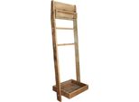 Milanihome.It - Scaffale Da Bagno In Pino Riciclato Di Design Moderno Industrial Cm 62 X 45 X 175 Hdi Coloremarrone