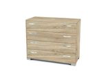Milani Home - Cassettiera A 4 Cassetti Cm 40 L X 90 P X 72 Hdi Colorequercia Chiaro