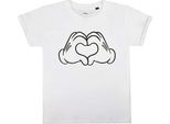 Disney - Maglietta "Mani D'amore"" Per Ragazze TV1404 (128) (Bianco)"