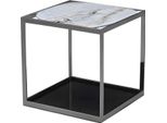 Tavolino In Metallo Grigio Dal Design Moderno