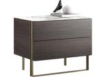 Comodino Moderno In Legno Grigio Dal Design Robusto