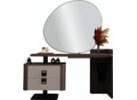 Elegante Toletta In Legno Marrone Con Grande Specchio