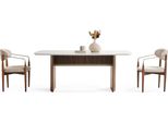Elegante Set Da Pranzo In Legno Beige Dal Design Moderno