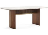 Elegante Tavolo Da Pranzo In Legno Beige Per Un Soggiorno Moderno