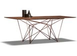 Elegante Tavolo Da Pranzo In Metallo Marrone Dal Design Classico