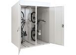 Garage Per 2 Biciclette Hwc-H66B, Box Per Biciclette Rifugio Per Biciclette Con Serratura In Metallo 213X158X125Cm ~ Grigio Chiaro