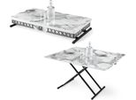 Tavolo Da Pranzo Con Struttura In Metallo Pieghevole E Piano In Marmo Decorativo
