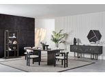 Elegante Tavolo Da Pranzo In Legno Marrone Con 4 Sedie, Console