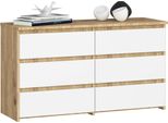 Comò CL100 6 Cassetti Rovere Artisan Bianco Moderno Per Stoccaggio