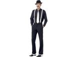 Smiffys - Set Di Accessori Per Costume Da Gangster Da Uomo - Poliestere SM1014 (Taglia Unica) (Nero/Bianco)