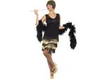 Smiffys - Abito In Costume Anni '20 - Donna SM1424 (S) (Nero/Oro)