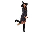 Smiffys - Costume Da Strega - Donna SM1717 (Xs) (Nero/Blu)