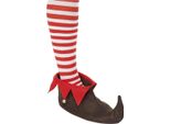Smiffys - Scarpe Da Uomo, Elf SM1791 (Taglia Unica) (Marrone/Rosso)