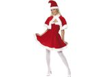Smiffys - Costume Da Donna SM1774 (S) (Rosso/Bianco)