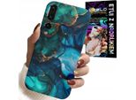 Custodia Per Huawei P20 Plus - Design Del Retro In Marmo Blu Verde
