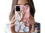 Custodia Per Huawei Y5P - Marmo Rosa E Bianco, Motivi In Pietra