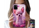 Custodia Per Huawei Y5P - Simpatico Chihuahua Su Sfondo Rosa Con Fiori