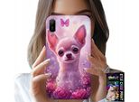 Custodia Per Huawei Y6 2019 - Simpatico Chihuahua Su Sfondo Rosa Con Fiori