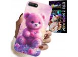 Custodia Per Huawei Y6 2018 - Simpatico Orsetto Su Sfondo Rosa, Custodia + Vetro
