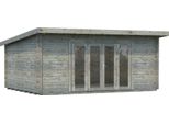 Gartenhaus PALMAKO "Lea", grau, Fußboden im Gartenhaus, ohne Dacheindeckung, Massivholz, Gartenhäuser, Gartenhaus, 19,4 m², mit Fußboden im Gartenhaus