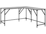 Scrivania Grey Sonoma 149X149X75 Cm Materiale A Base Di Legno