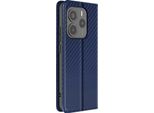 Avizar, Custodia In Carbonio Per Xiaomi Redmi Note 14 5G Wallet Video Stand, Blu Scuro