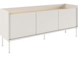 Selsey Tovi - Mobile Tv 3 Ante, 140 Cm, Finitura Legno Bianco/Rovere