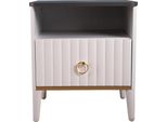 Comodino Moderno In Legno Bianco Con Cassetti