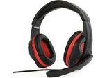 Gembird Gembird GHS-03 Cuffie/Cuffie Cablate Head-Band Gaming Nero, Rosso