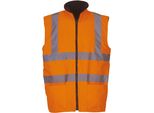 Yoko HV008F | Scaldacorpo Reversibile In Pile Fluo - Colore: Arancione Fluo - Taglia: S