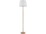 Nowa Stehlampe "Joris", Braun (Holzfarben), 1, Ø 35Cm H: 151Cm, 1 Stk., Leuchten, Stehleuchte, Textil, Wohnzimmer, Schlafzimmer, FußTrittschalter, Stehlampe