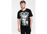 T-Shirt Logoshirt "The Joker - Dc Batman", Herren, Gr. 5XL, Schwarz, 100% Baumwolle, Bedruckt, Normal, Rundhals, Shirts T-Shirt, Mit Coolem Frontprint