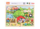 Viga 44588 Puzzle Su Blocco Da 48 Pezzi - Conoscere La Fattoria