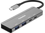 Hub USB-C A 2X Usb 3.2 C + 2X Usb 3.2 A 5G Superspeed, Alluminio