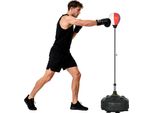 Sportnow Punching Ball, Sacco Da Boxe 147-165 Cm Regolabile In Altezza, Punching Ball In Piedi Per Allenamento, Esercizio, Nero
