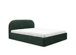 Gutto Letto Imbottito Su Misura Moon Verde Scuro 160X200 Rete A Doghe In Legno Tessuto Boucle Teddy Di Alta Qualità Letto Senza Rete E Contenitore