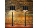 Zmh Lampada Da Tavolo Led Rgb Lampada Da Comodino Touch Dimmable 2Pcs Lampada Da Scrivania Cordless Nero Lampada Da Letto Usb Ricaricabile Metallo Scrivania Comodino