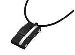 Lotus LS1316/1/2 Collana Da Uomo In Acciaio Inossidabile Argento Nero 53 Cm