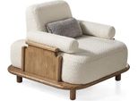 Poltrona Da Soggiorno Bianca Arredamento Moderno Design Imbottito Tessile