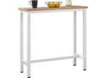 Woltu 1 X Tavolo Bar Tavolo Alto Tavolo Bistrot Con Struttura In Metallo Piano In Truciolato, Tavolo Da Cucina Tavolo Da Pranzo 100X40X100Cm, Rovere Chiaro Bt33Hei
