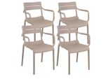 Set Di 4 Poltrone Da Terrazza In Plastica Beige - Oviala Paname
