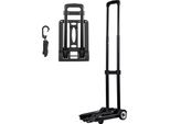 Succebuy Carrello Portasacchi Pieghevole, Capacità Di Carico 50 Kg, Carrello Da Trasporto Con 2 Ruote E Corda Elastica, Carrello Versatile Con Piattaforma, Ideale Per Viaggi, Bagagli, Spostamenti In Ufficio E Altro, Nero, 320X235X965Mm