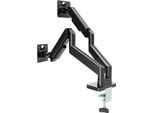 Gembird MA-DA2-06 Desk Mounted Adjustable Double Monitor Arm 17"-32"". Black"
