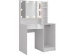 Vicco Tavolo Da Toeletta Sherry, 89.8 Cm 4 Parti, Bianco/Bianco Lucido