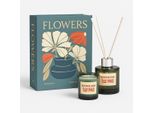 Confezione Regalo Per Candele Profumate - Lussuoso Set Regalo Con Candela Profumata E Bastoncini Profumati - Magnolia & Fleur De Coton - Set Profumato In Confezione Libro - Blu